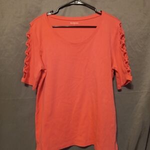Kim Rogers Pink Short Sleeve Cut Out Tee